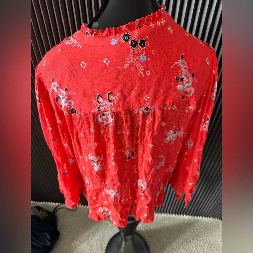 Per Una Coral Floral Boho Blouse | Size 16 | Cottagecore Prairie Top - Picture 2 of 2